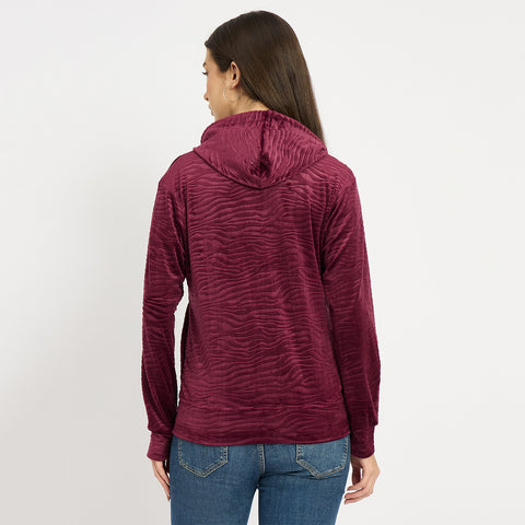 Women’s Whale Textured Zip-Up Hooded Sweatshirt