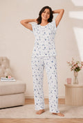 Women Night Suit Set | Soft &amp; Breathable Sleepwear for Women | Half Sleeve Top with Full Length Pyjama