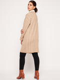 Womens Woollen Collared Coat Cardigan with 2 front pockets