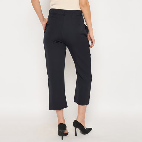Women's Cropped Trousers, Navy Blue