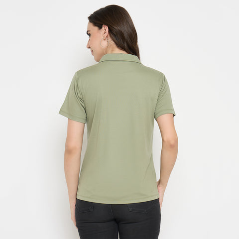 Buy Camey Casual T-Shirts for Women – Everyday Comfort | Women Classic Short Sleeve Polo T-Shirt, Collared Neck