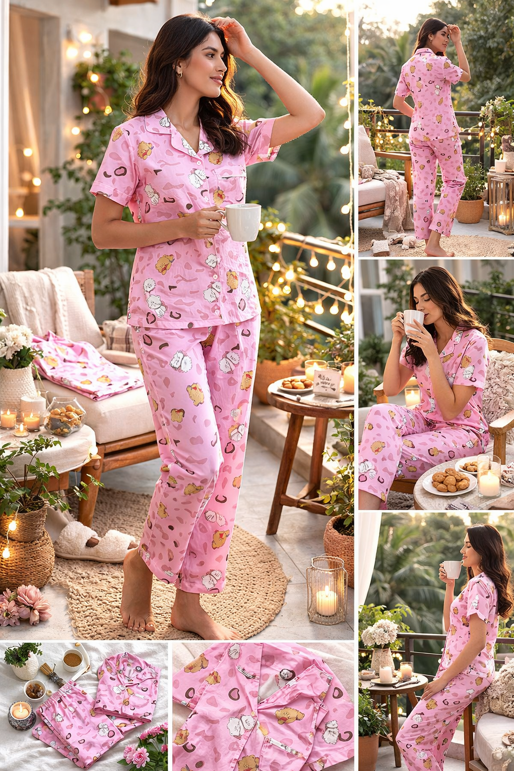 Women Cotton Night Suit Pyjama Set