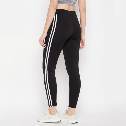 Women Solid Side Stripe Jegging with 2 side pockets