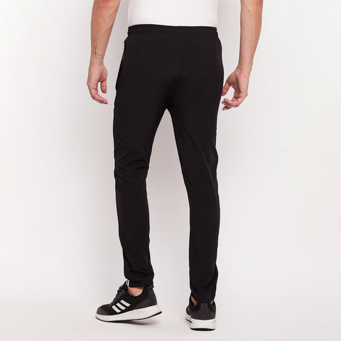 Men Striped Running Track Pants with Zipper Pocket