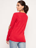 Women Woolen winter full sleeve stone print Round Neck top/Sweater