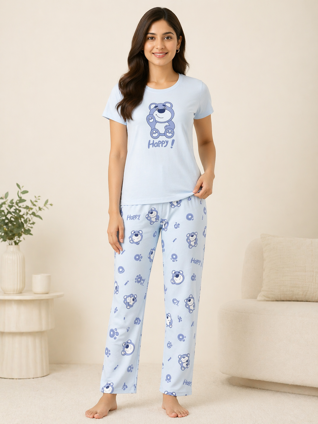 Women Cotton Pyjama Set Nightwear Lounge Wear Sleepwear