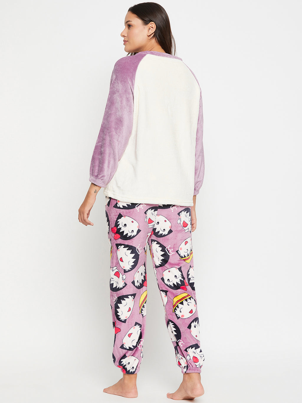 Women Printed Winter 3/4 Sleeve Top and Pajama Pants