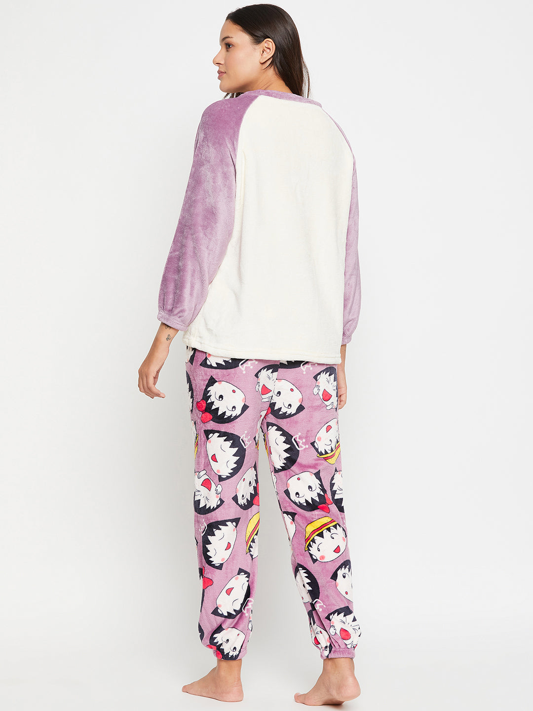 Women Printed Winter 3/4 Sleeve Top and Pajama Pants