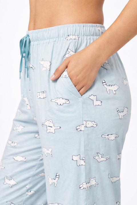 Camey Women's Printed Pyjama Pants, Floral Pattern, Sleepwear