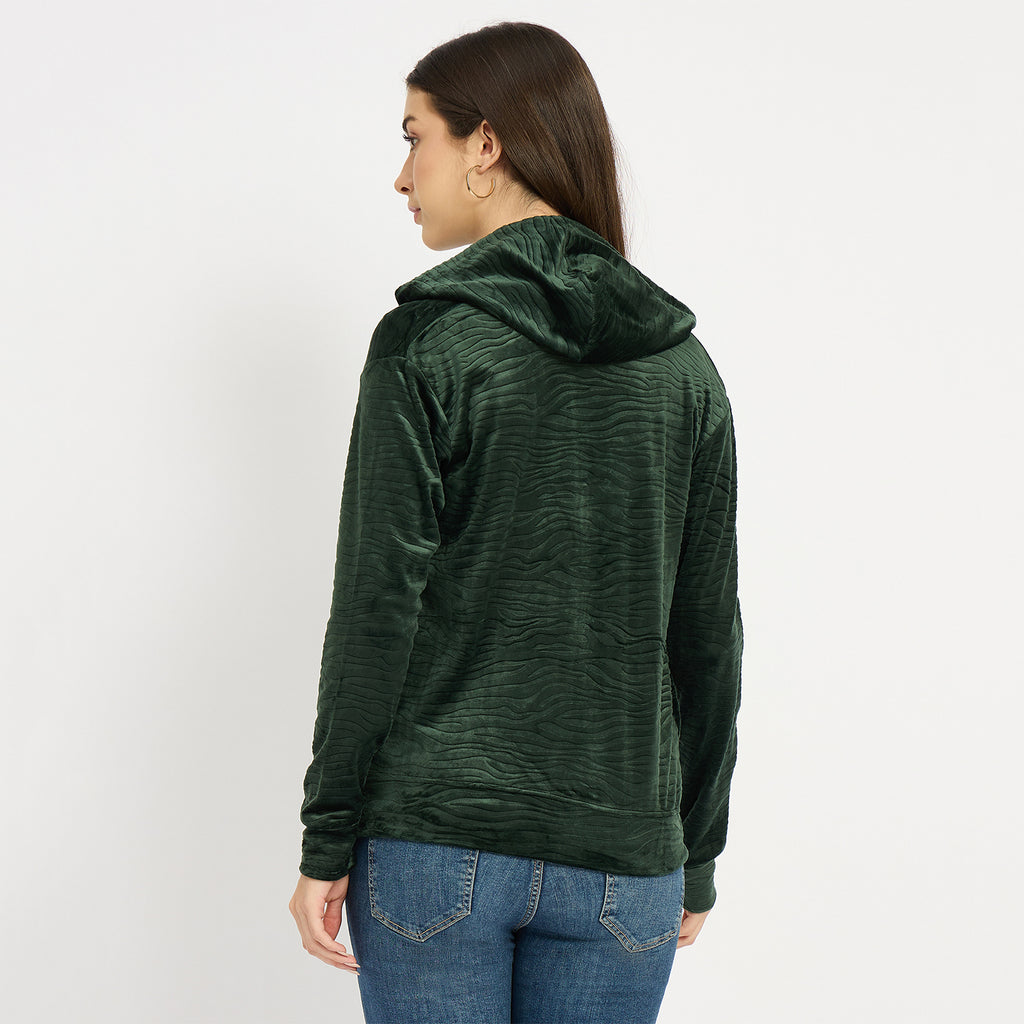 Women’s Whale Textured Zip-Up Hooded Sweatshirt
