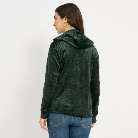 Women’s Whale Textured Zip-Up Hooded Sweatshirt