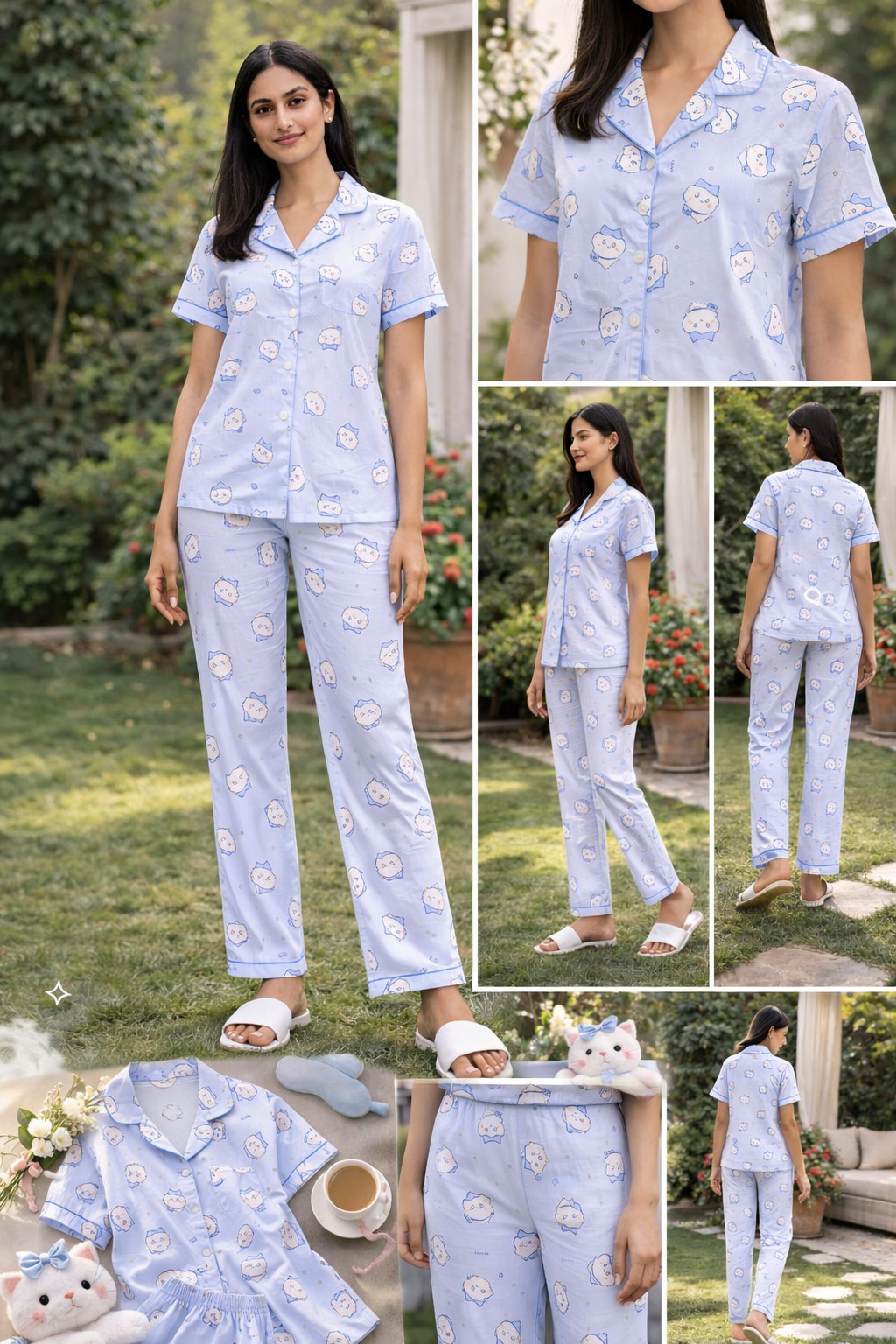 Women Cotton Night Suit Pyjama Set