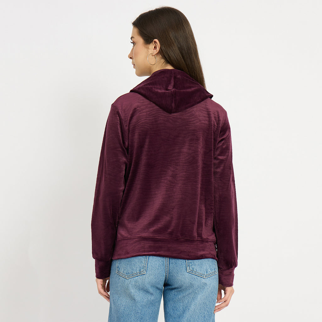 Women’s Whale Textured Zip-Up Hooded Sweatshirt