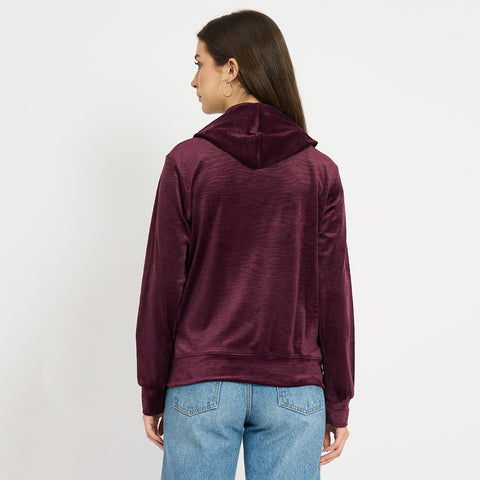 Women’s Whale Textured Zip-Up Hooded Sweatshirt