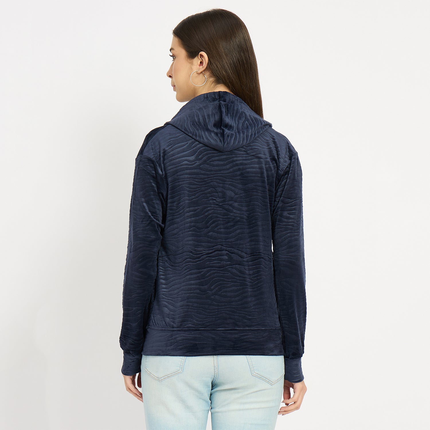 Women’s Whale Textured Zip-Up Hooded Sweatshirt