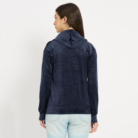 Women’s Whale Textured Zip-Up Hooded Sweatshirt