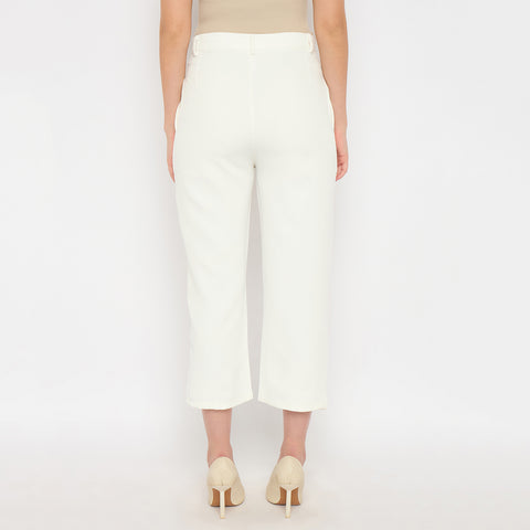 Women's Cropped Trousers, White