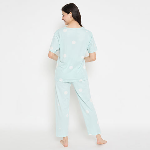 Women's Sleepwear Set, Cotton Pyjama with Short Sleeve T-Shirt,Loungewear