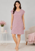 Women’s Knee Length Nighty | Soft Comfortable Sleepwear | Cap Sleeve Short Night Dress