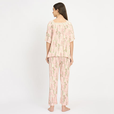 Women’s Floral Printed Night Suit Set