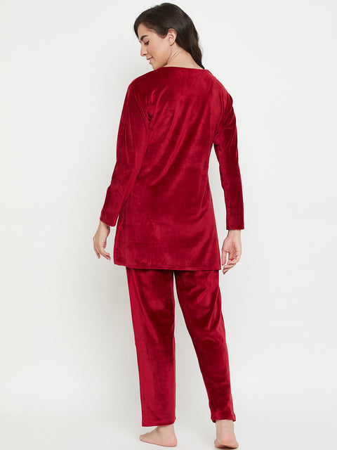 Women Woolen|Winter Velvet Kurti & Pajama Set|kashmiri design kurti set