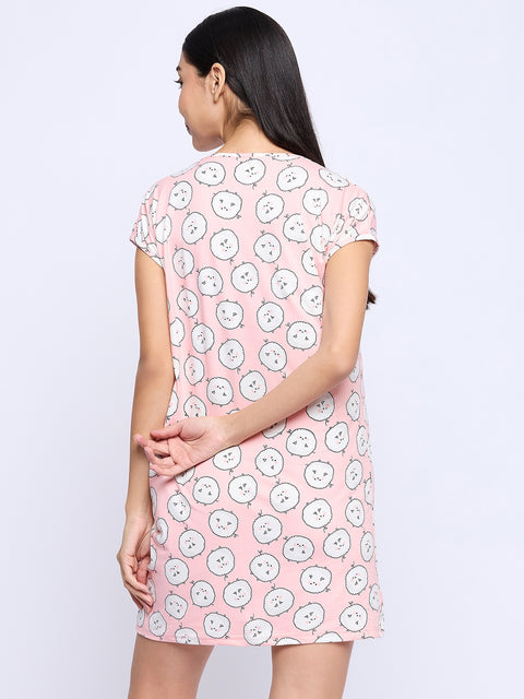 Printed Knee Length Nighty|Loungewear|Nightwear|Sleepwear|Home Wear Short Nighty for Women