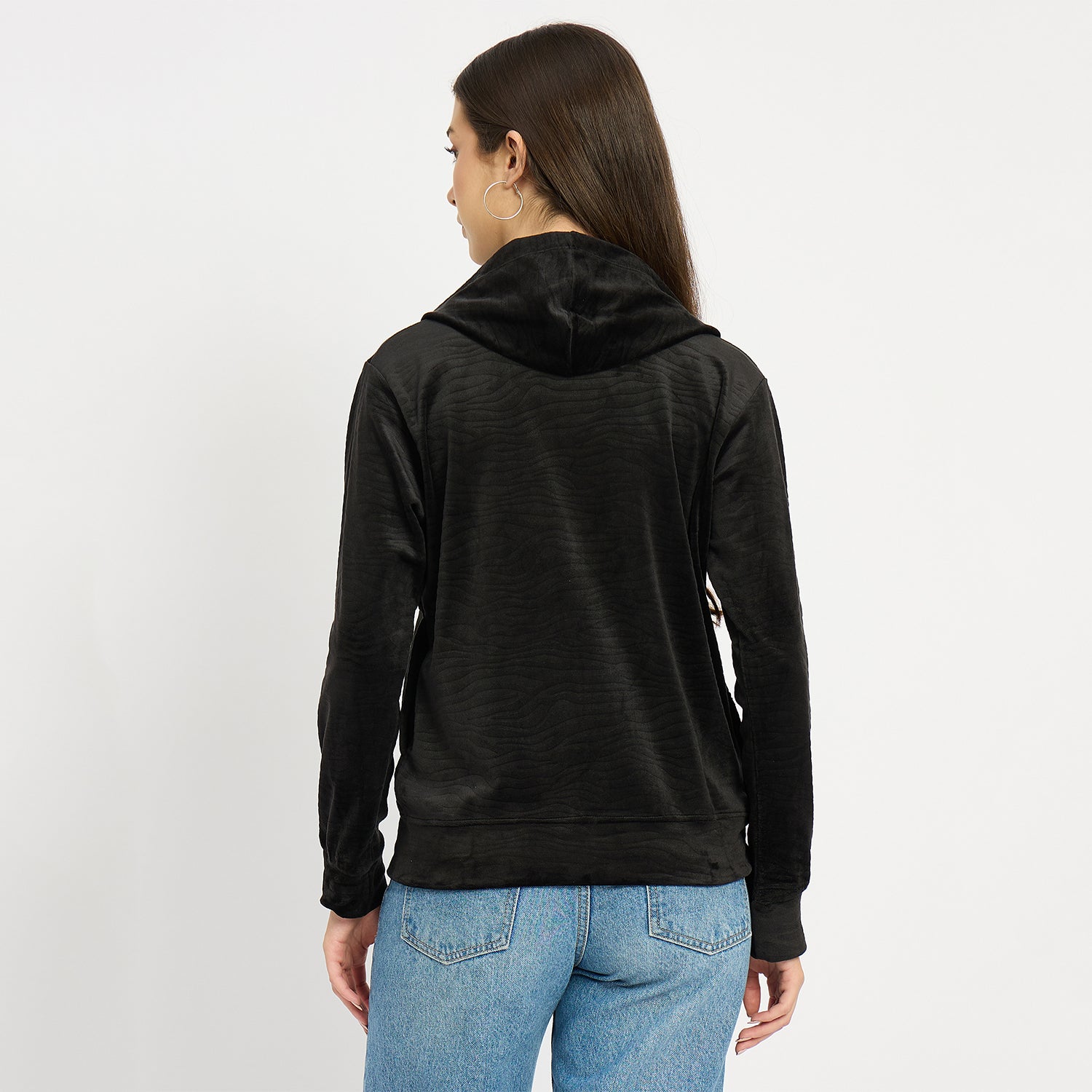 Women’s Whale Textured Zip-Up Hooded Sweatshirt