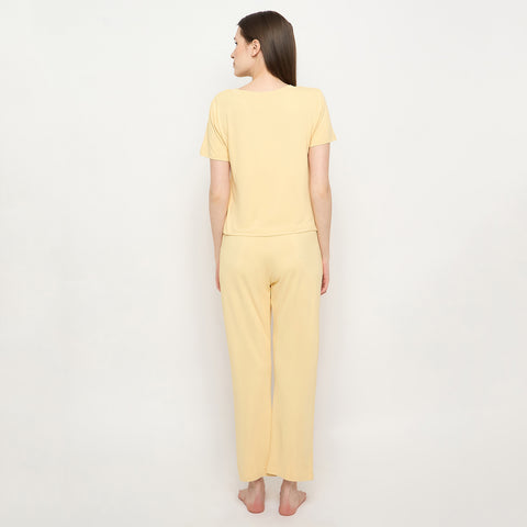 Night Suit Crop tshirt & pyjama Set for Women