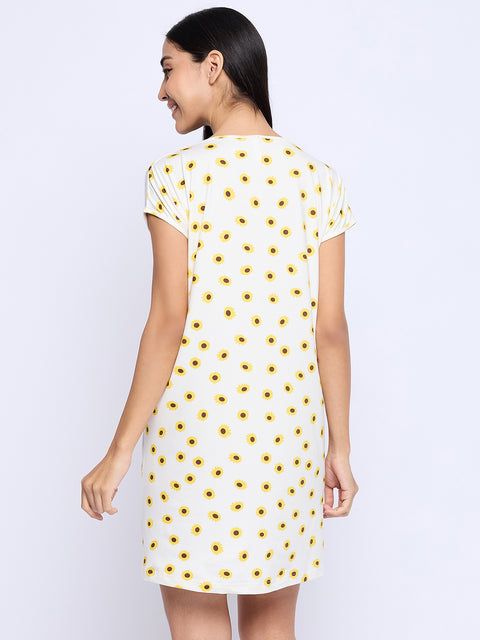 Printed Knee Length Nighty|Loungewear|Nightwear|Sleepwear|Home Wear Short Nighty for Women