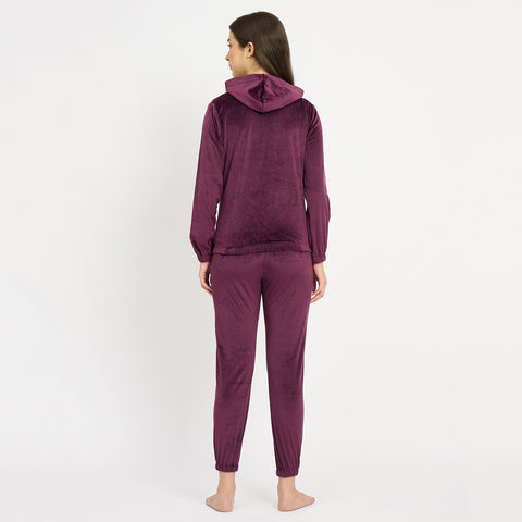 Women’s Full Sleeve Hooded Nightsuit Set