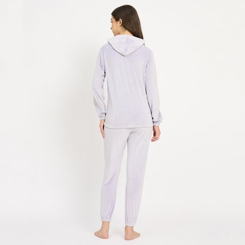 Women’s Full Sleeve Hooded Nightsuit Set