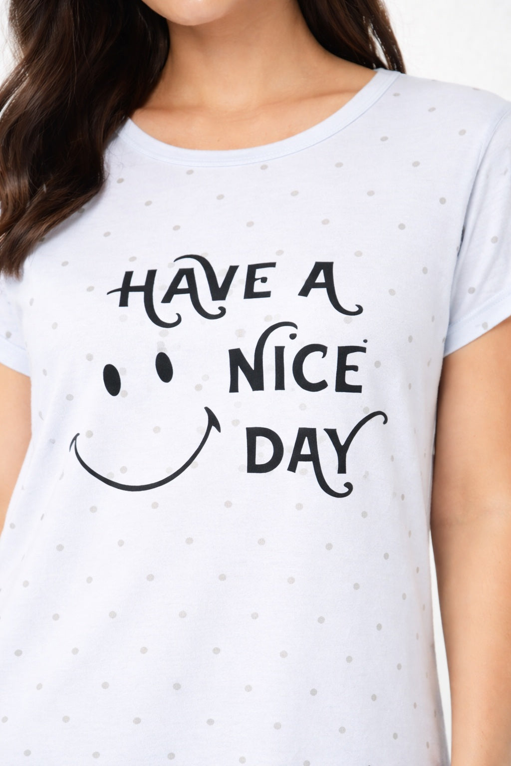 Women's short Nighty, Nightgown, Printed Pattern, Short Sleeve Sleep Dress