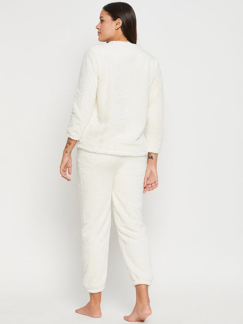 Women Printed Winter Full Sleeve Top and Pajama Pants