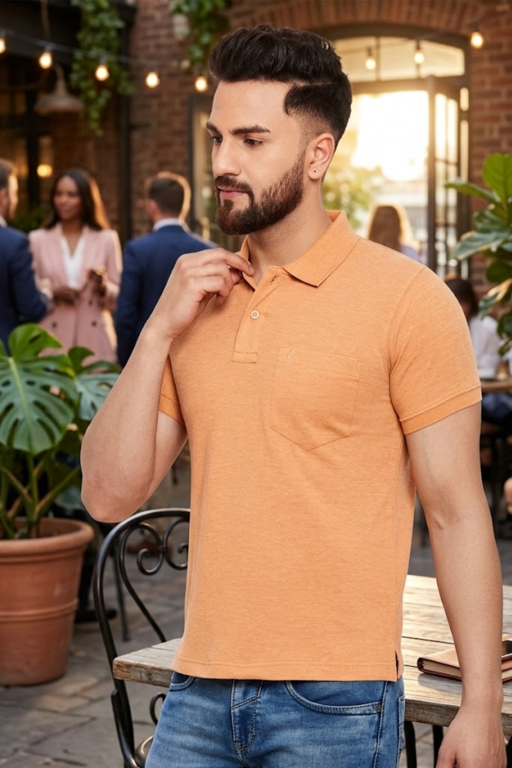 Camey Casual T-Shirts for Men – Intelligent Fit for Any Day |Men's Cotton Matte Polo Collar T-Shirt