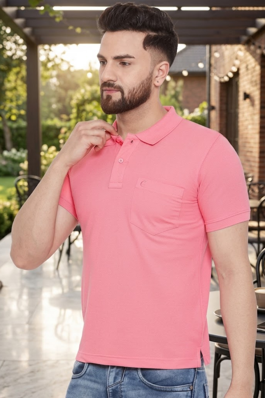Men's Cotton Matte Polo Collar T-Shirt
