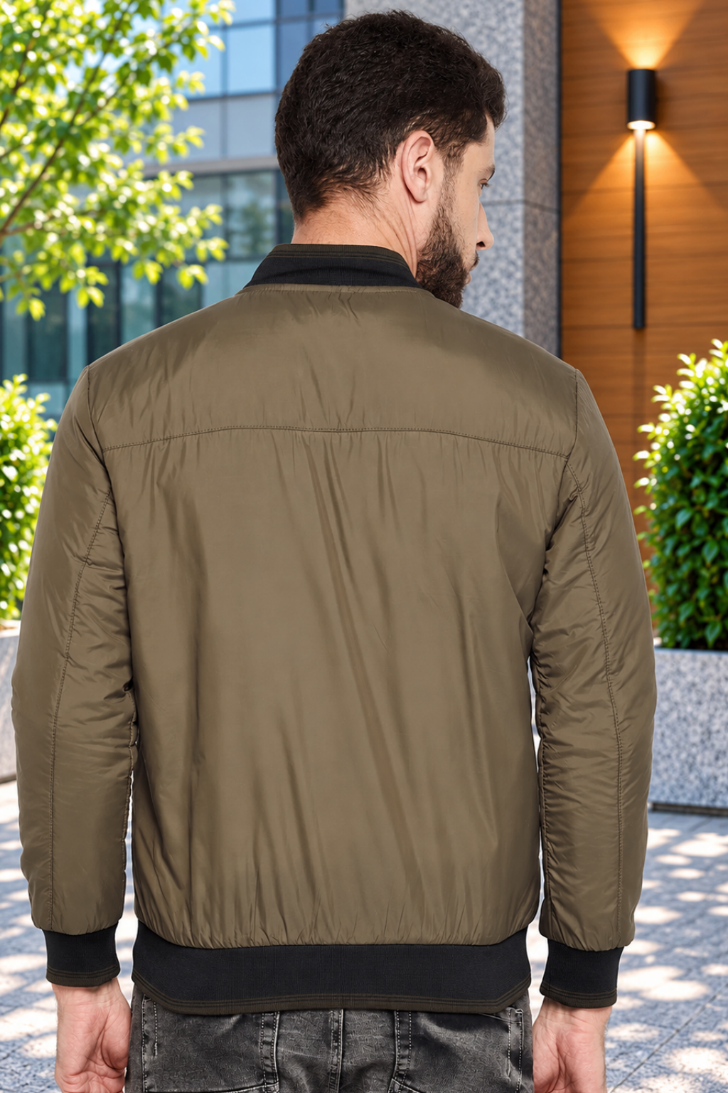 Men's Regular Fit Bomber Jacket For Winter Wear