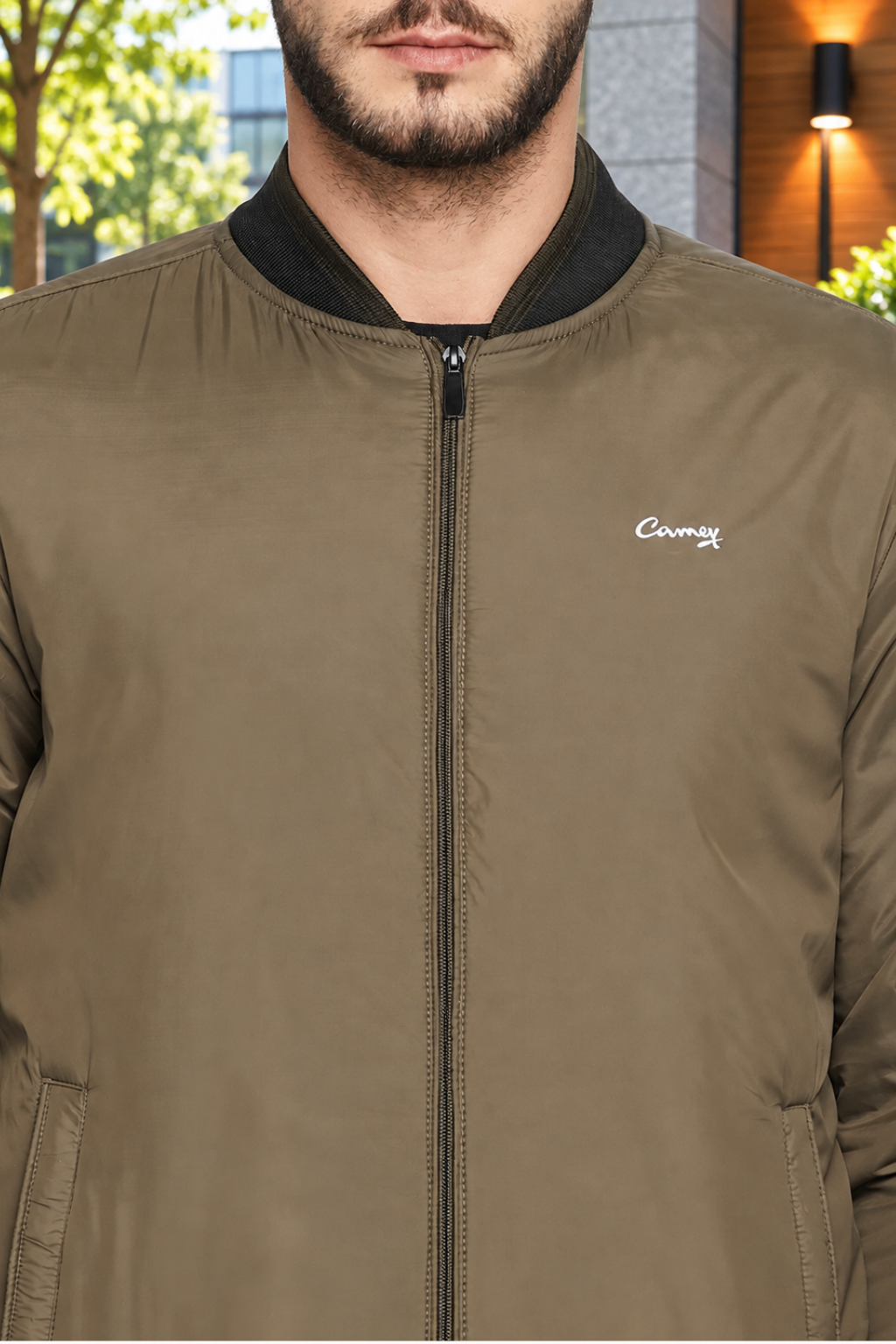 Men's Regular Fit Bomber Jacket For Winter Wear