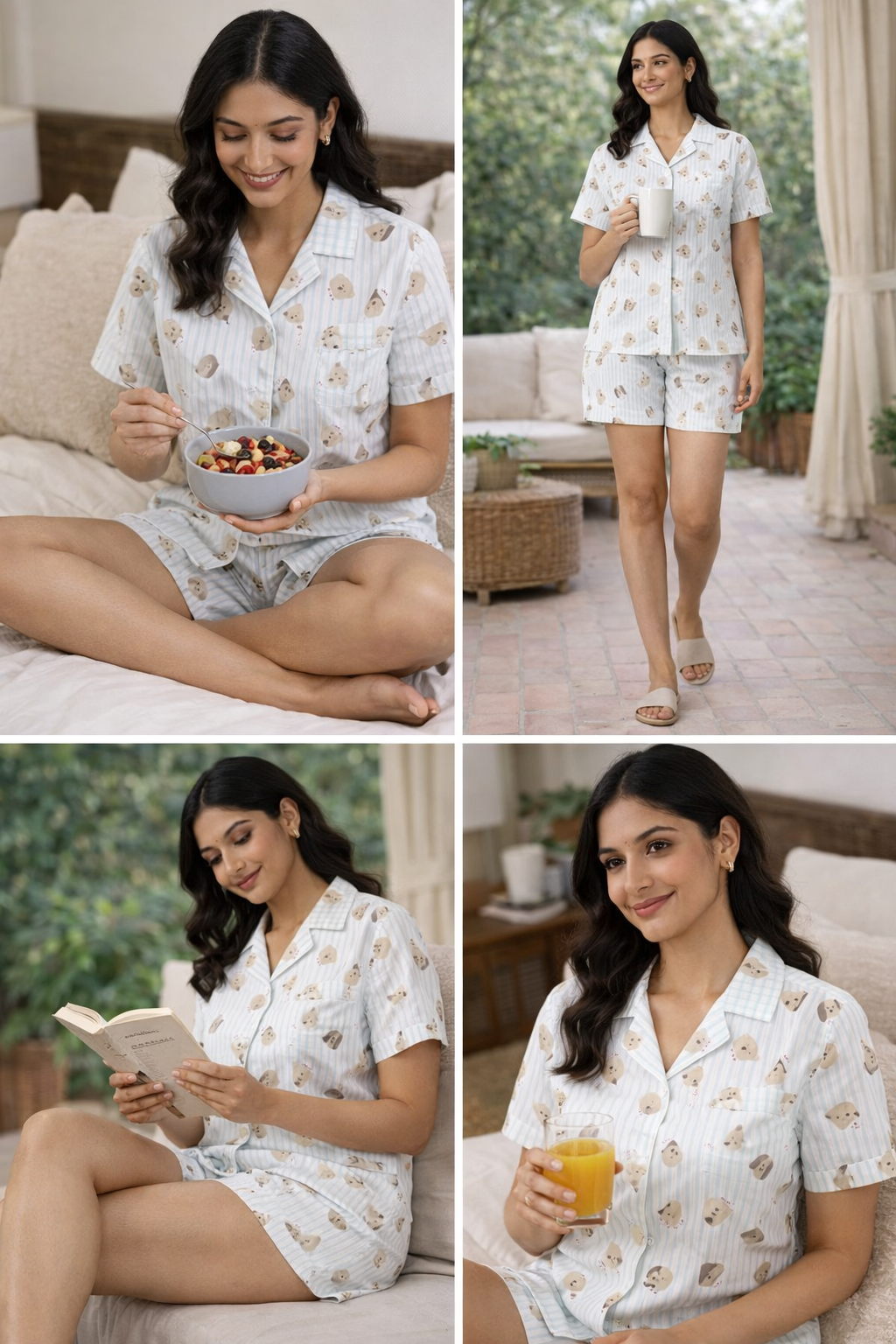 Camey Women’s Shorts Nightwear Set | Printed T-Shirt & Shorts | Soft Summer Sleepwear for Ladies & Girls