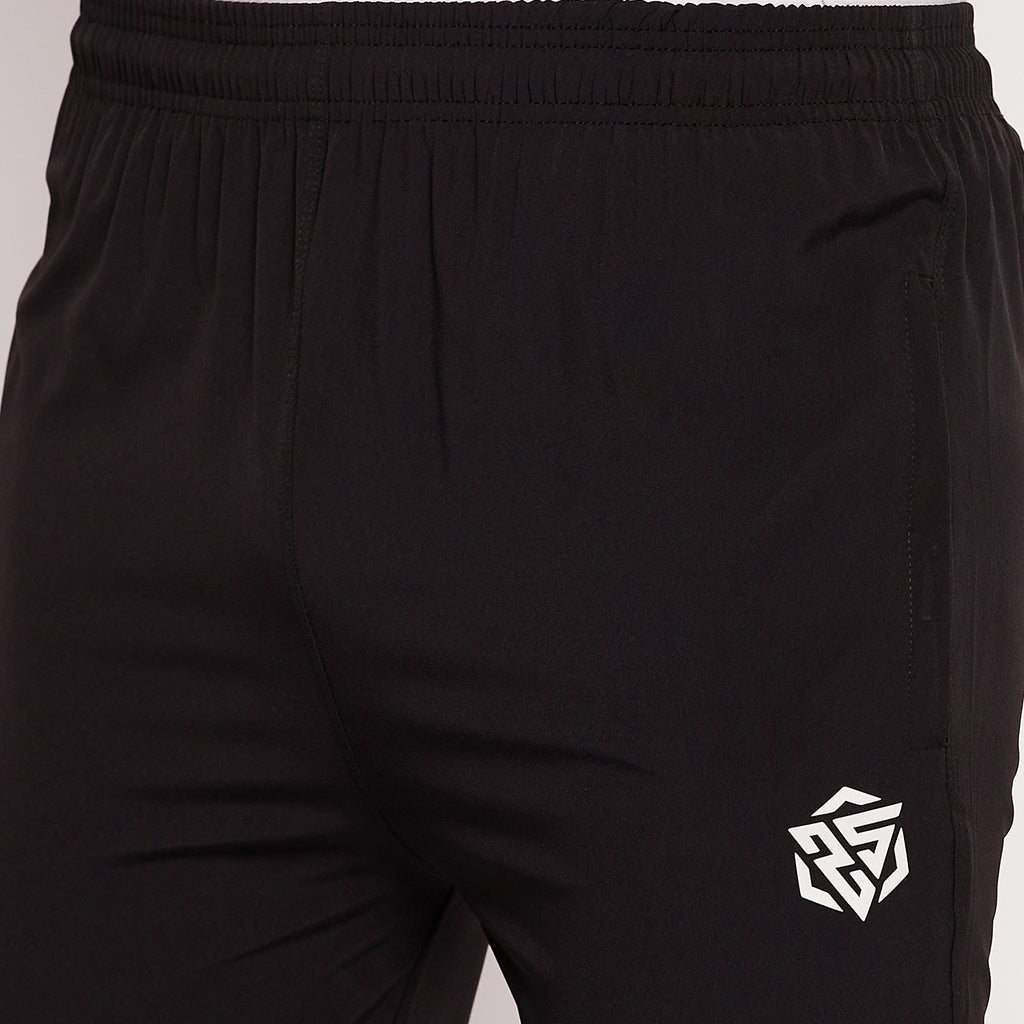 Men Striped Running Track Pants with Zipper Pocket