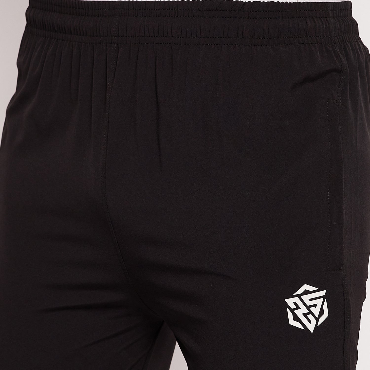 Men Striped Running Track Pants with Zipper Pocket