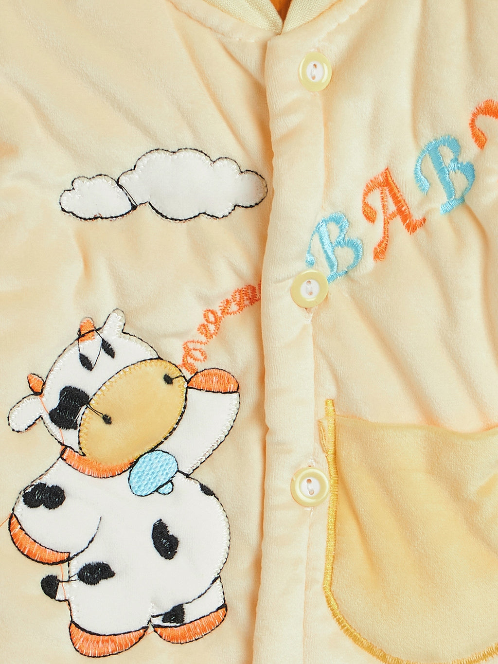 Infant Cartoon printed Full Sleeves Front Open Sweatshirt with Pant Set