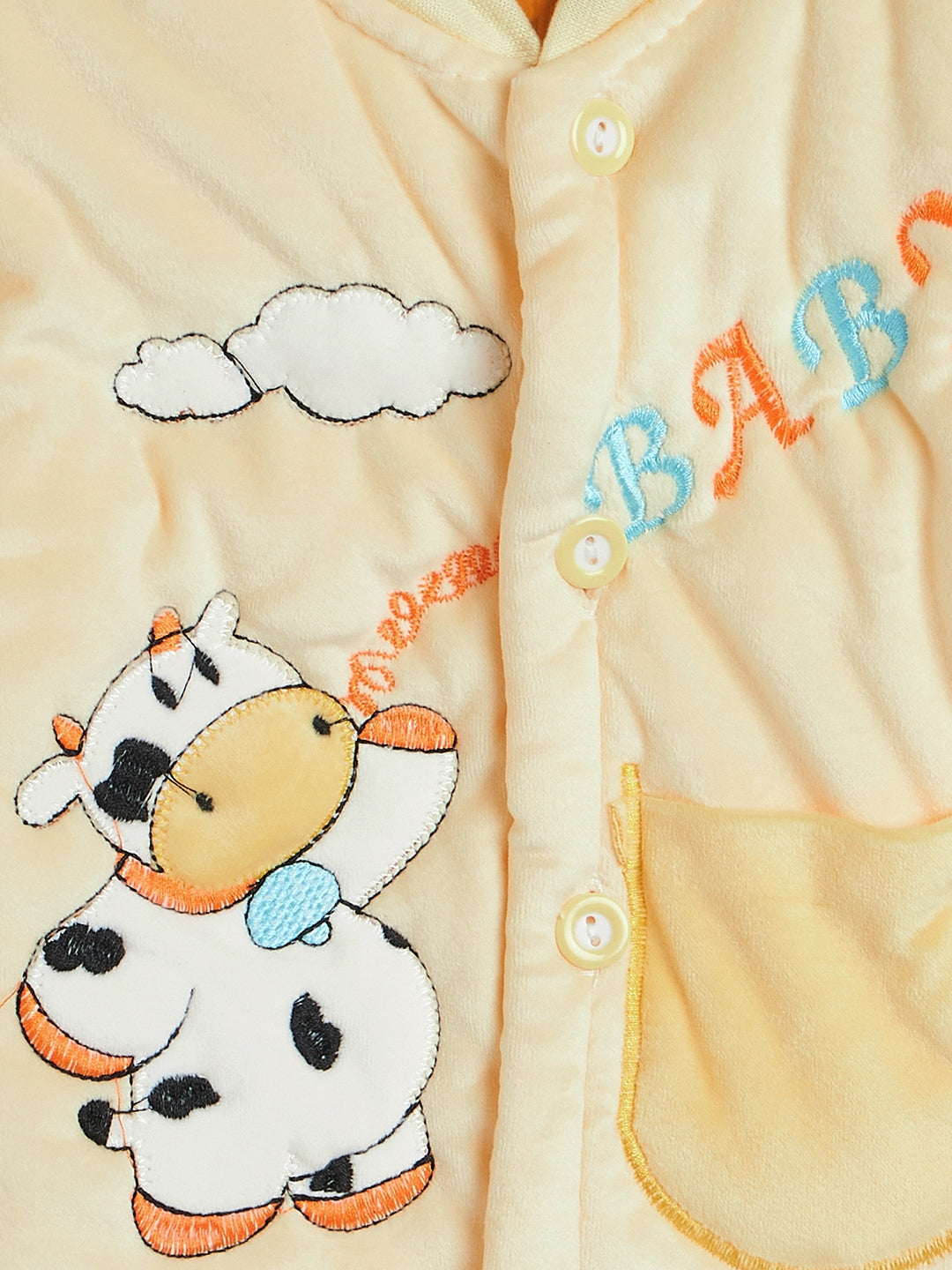 Infant Cartoon printed Full Sleeves Front Open Sweatshirt with Pant Set