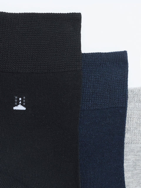Ankle Length Cotton Socks, Pack of 3, Asst Colors