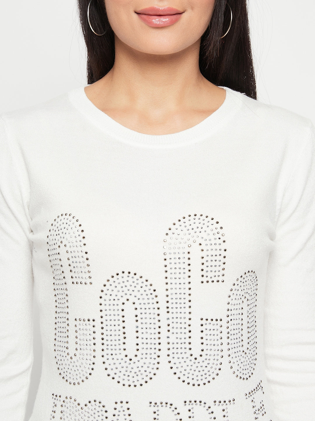 Women Woolen winter full sleeve coco stone print Round Neck top/Sweater