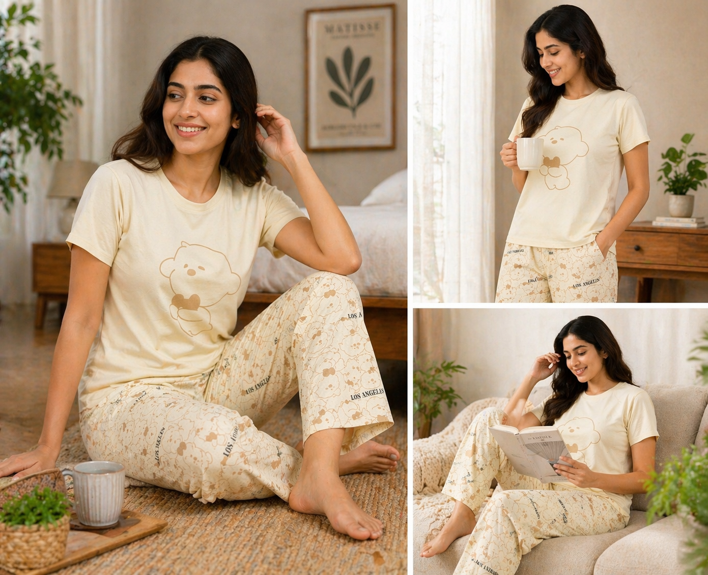 Women Soft Comfortable Night Suit Lounge Wear Pyjama Set for Daily Wear