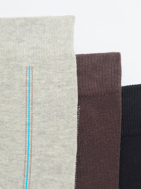 Mens Cotton Blend Calf (Full Length) Socks Pack of 3