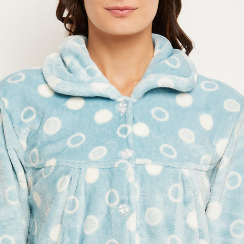Women's Winter Full Sleeve Top and Pajama Pants Regular Fit Night Suit Collar Top and Pyjama Set Ladies Night Dress