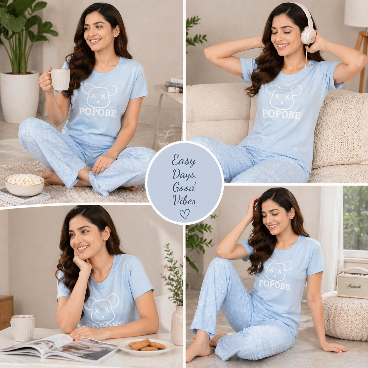Women Soft Comfortable Night Suit Lounge Wear Pyjama Set for Daily Wear