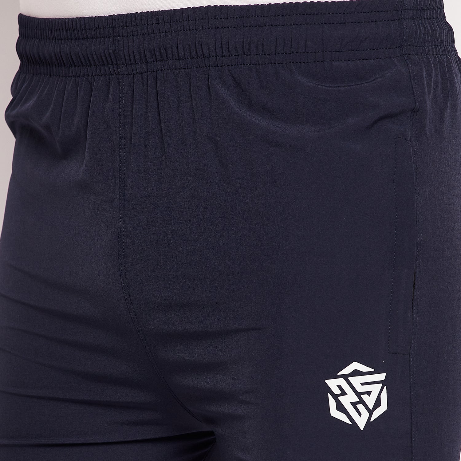 Men Striped Running Track Pants with Zipper Pocket