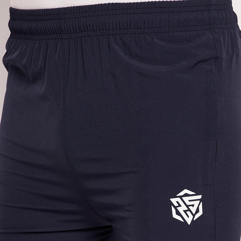 Men Striped Running Track Pants with Zipper Pocket